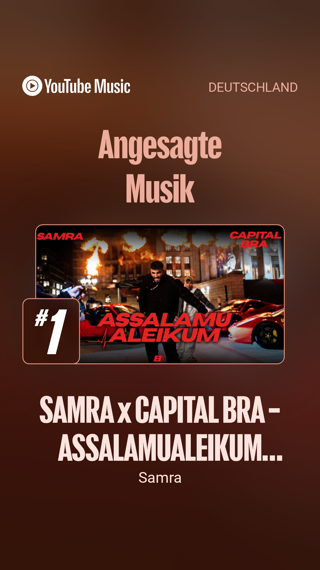 Samra und Capital Bra erobern mit „Assalamualaykum“ die YouTube-Trendcharts